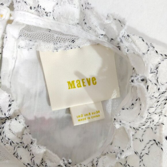 White Lace Floral Sleeveless Top Embroidered Maeve Macie Anthropologie Size 2 - Picture 6 of 12